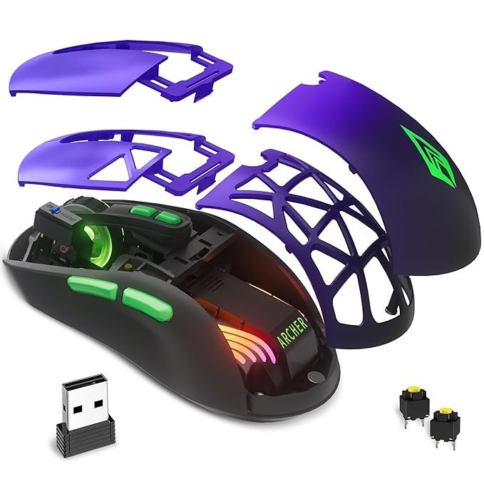 Archer Tech Lab Hawkeye Wireless Gaming Mouse - Tri-Mode, RGB, High DPI
