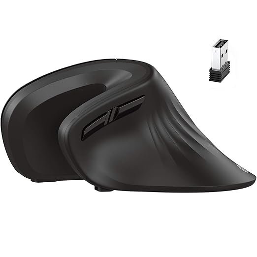 iClever Ergonomic Vertical Wireless Mouse for Laptop/PC - Adjustable DPI, 6 Buttons