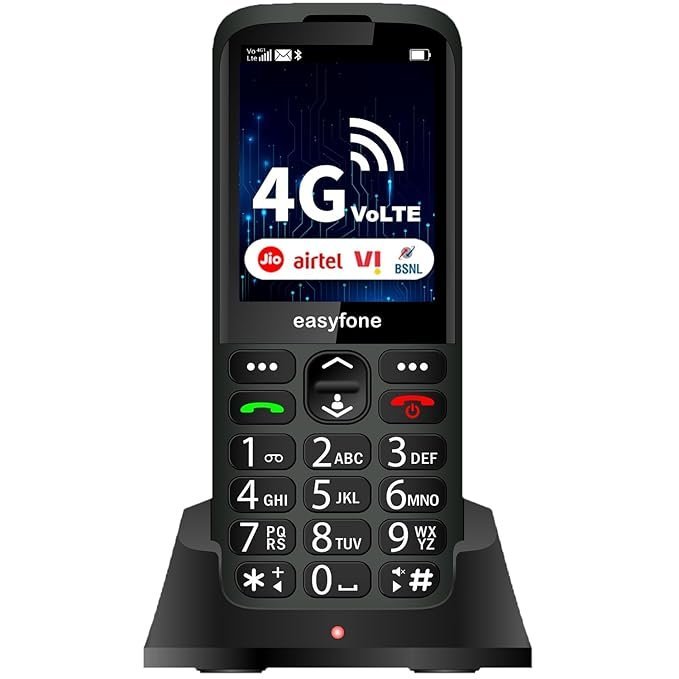 easyfone Elite 4G Senior Citizen Phone | Volte, 2.8", Safe Features