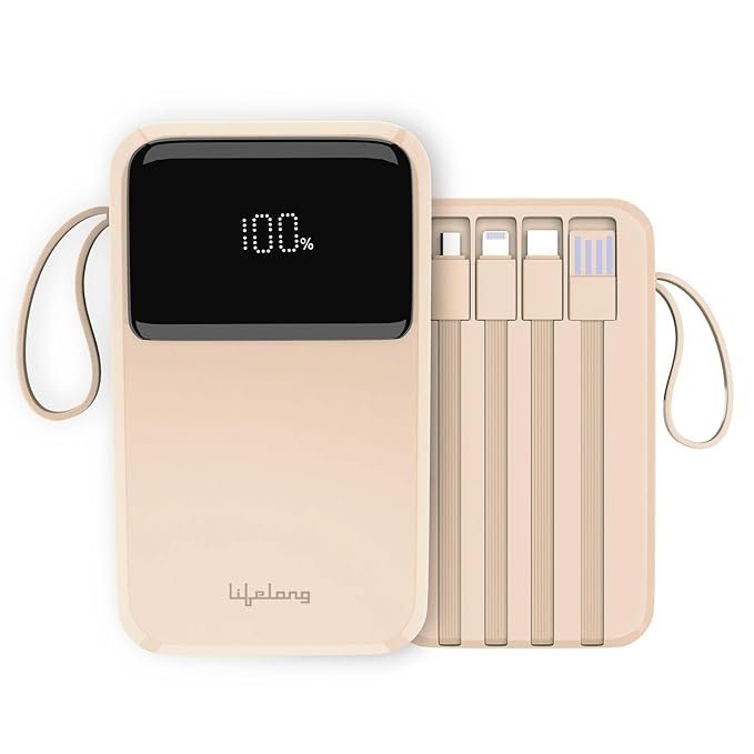 Lifelong ZenCharge 10000 mAh Compact Power Bank - Peach
