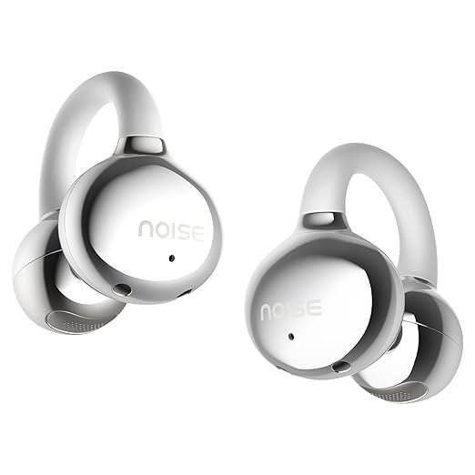 Noise Air Clips Wireless Open Ear Earbuds - 40H Playtime, Dual Pairing, ENC Mic (Pearl White)
