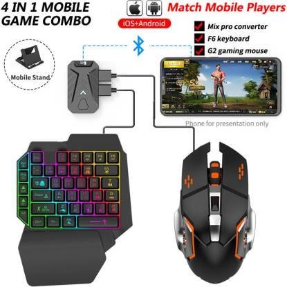 DWH Bluetooth Gaming Keyboard Mouse Converter for Smartphone 4 in 1 Set